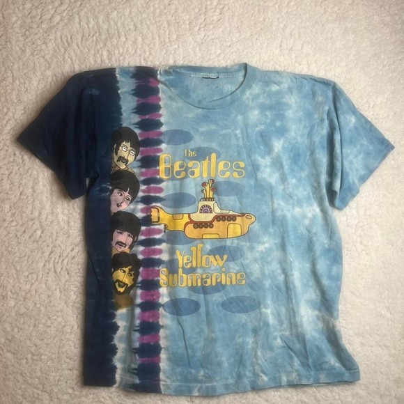 2005 liquid blue single stitch Beatles men's tye dye tshirt vintage band - Picture 1 of 8